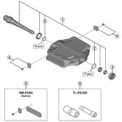 PD-EF202 pedal axle assembly, right hand