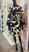 Carla Ruiz Geometric Feather Trim Dress