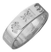 ORIGINAL 1970s DESIGN - 6mm Silver History of Ireland Ring, From Ireland image
