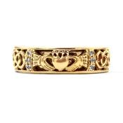 Diamond Claddagh Celtic Knot Ring, From Ireland image