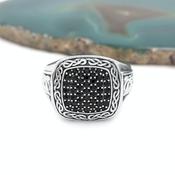 Black Spinel Celtic Signet Ring, From Ireland image