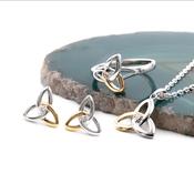 Two Tone Diamond Trinity Knot Gift Set, From Ireland
