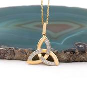 14k Diamond Trinity Knot Necklace, From Ireland image