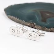 Hand Engraved Personalized Gaelic Initial cufflinks, From Ireland