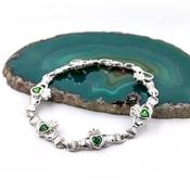 Stone Set Silver Claddagh Bracelet, From Ireland