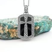 Onyx Celtic Cross Dog Tag, From Ireland image