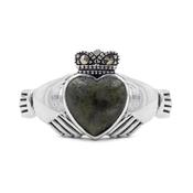 Claddagh Ring with Connemara Marble Heart, From Ireland image