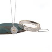 Two Tone Celtic Warrior Wide Bangle Gift Set, From Ireland