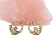 Diamond Claddagh Earrings, From Ireland image
