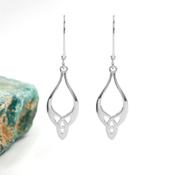 Elegant Trinity Knot Drop Earrings, From Ireland