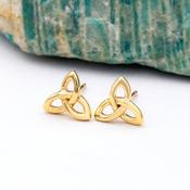 Gold Trinity Knot Stud Earrings, From Ireland