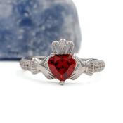 Sterling Silver Claddagh Birthstone Ring, From Ireland