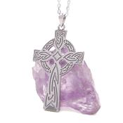 Large Silver Engraved Celtic Cross, From Ireland image