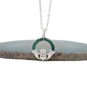 Malachite Claddagh Necklace, From Ireland image
