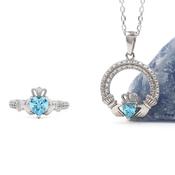 Claddagh Birthstone Gift set, From Ireland image