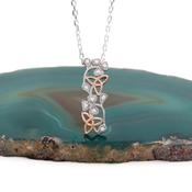 Sterling Silver Rose Gold Trinity Knot Shamrock Necklace, From Ireland image