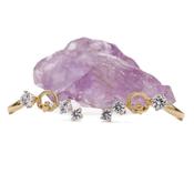 White Sapphire and Gold Vermeil Claddagh Earrings, From Ireland image