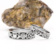 Diamond Claddagh Celtic Knot Couples Ring Set, From Ireland