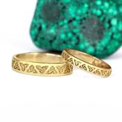 Engraved Trinity Knot Couples Ring Set, From Ireland