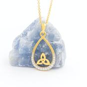 Gold Vermeil CZ Trinity Knot Necklace, From Ireland image