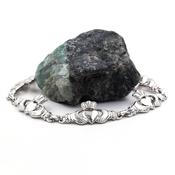 Handmade Platinum Claddagh Bracelet, From Ireland