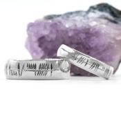 Personalized Ogham Couples Ring Set, From Ireland
