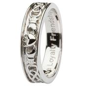 Silver Claddagh Band with Celtic Knot, From Ireland