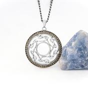 Silver Celtic Knot Necklace set with Marcasite, From Ireland image