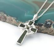 Double Sided Connemara Marble Celtic Cross, From Ireland image