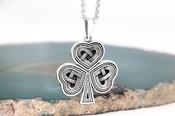 Oxidized Shamrock Necklace, From Ireland image