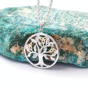 Silver and 10K Tree of Life Necklace, From Ireland image