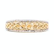 14k Gold Diamond Set Celtic Knot Ring, From Ireland image