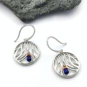 Sterling Silver &amp; 10k Irish Rose Gold Celtic Wishing Tree Earrings, From Ireland image