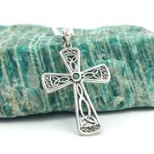 Sterling Silver Marcasite Trinity Knot Celtic Cross, From Ireland image
