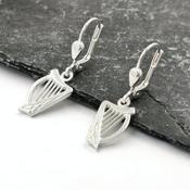 Sterling Silver Harp Earrings, From Ireland image