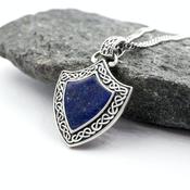 Lapis Celtic Shield Necklace, From Ireland image