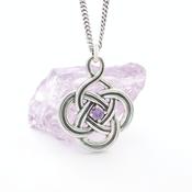 Sterling Silver Oxidised Celtic Knot Necklace, From Ireland image
