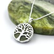 Sterling Silver Connemara Marble Tree Of Life Necklace, From Ireland image