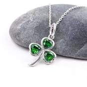 Stone Set Shamrock Necklace, From Ireland