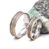 Two Tone Trinity Knot Couples Ring Set, From Ireland