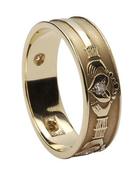 Diamond Set Claddagh Wedding Band, From Ireland
