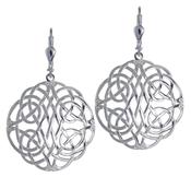 Sterling Silver Celtic Interlace Drop Earring, From Ireland image