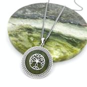 Large Connemara Marble Tree Of Life Necklace, From Ireland image
