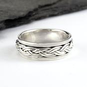 Sterling Silver 6mm Unisex Celtic Band, From Ireland image