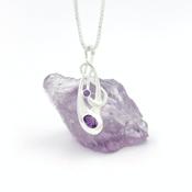 Sterling Silver Amethyst Celtic Twist Necklace, From Ireland image