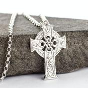 Sterling Silver Large Four Gospels Celtic Cross, From Ireland