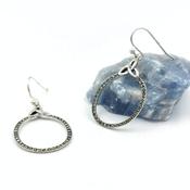 Sterling Silver Marcasite Drop Earrings, From Ireland image