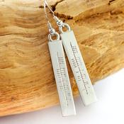 Sterling Silver Ogham Drop Earrings, From Ireland image
