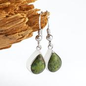 Sterling Silver Tear Drop Connemara Marble Earrings, From Ireland image