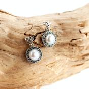 Sterling Silver Anu Trinity FW Pearl Earrings, From Ireland image